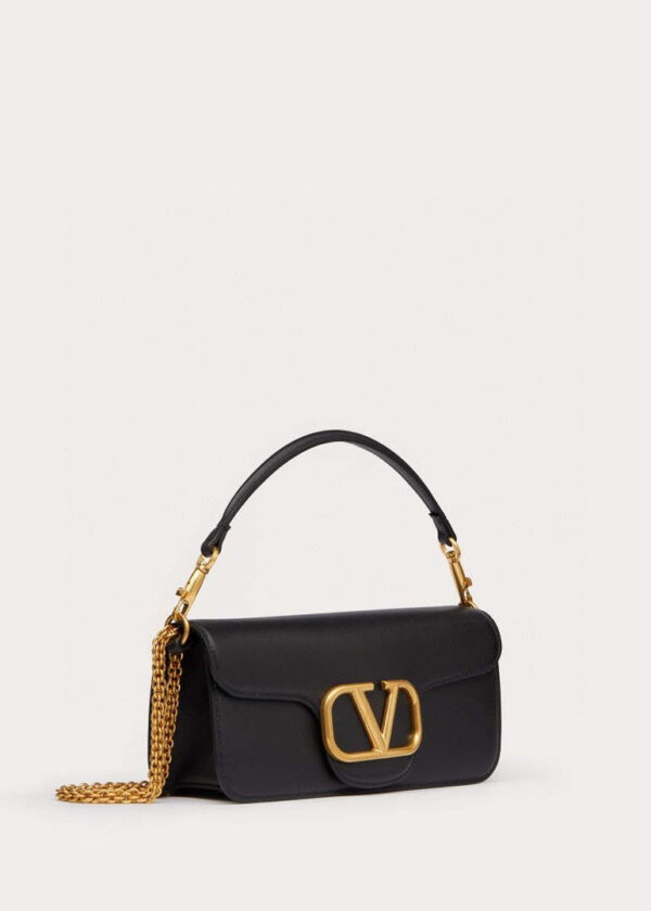 Replica Valentino XW0B0K30 Locò Calfskin Shoulder Bag Black 3