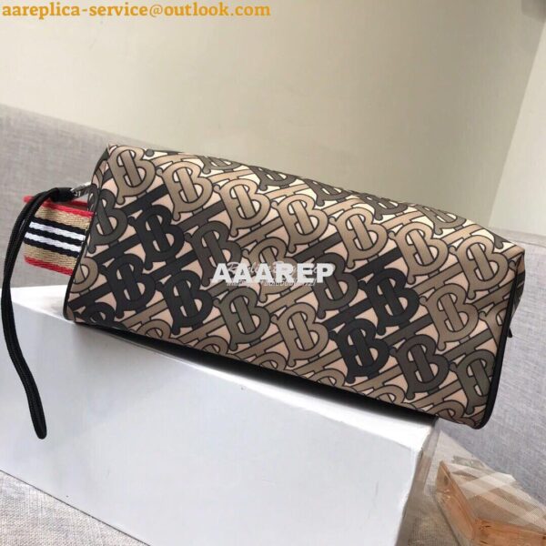 Replica Burberry Monogram Print Nylon Pouch 80107641 Khaki 3