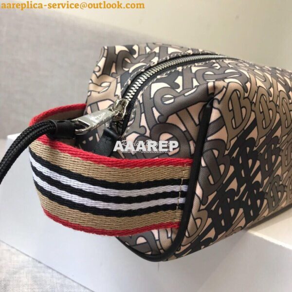 Replica Burberry Monogram Print Nylon Pouch 80107641 Khaki 8