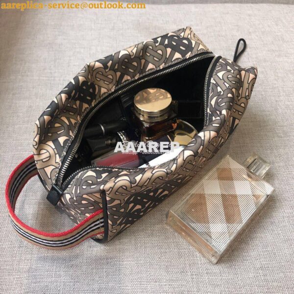 Replica Burberry Monogram Print Nylon Pouch 80107641 Khaki 11