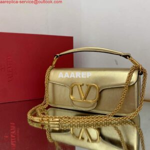 Replica Valentino XW0B0K30 Locò Calfskin Shoulder Bag Gold 2