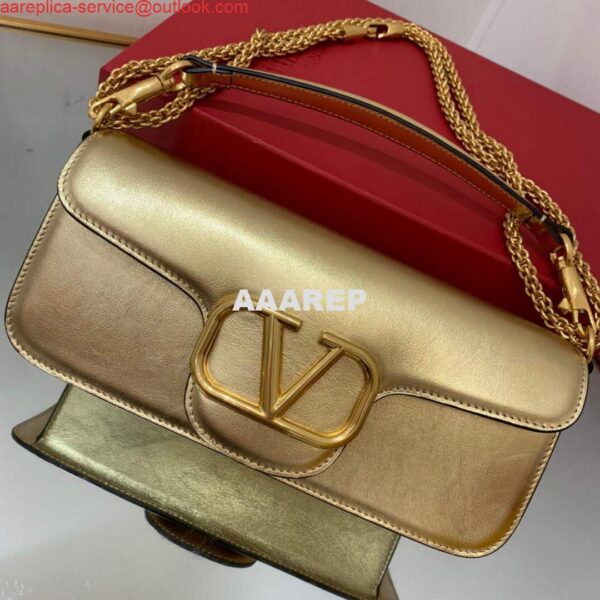 Replica Valentino XW0B0K30 Locò Calfskin Shoulder Bag Gold 6