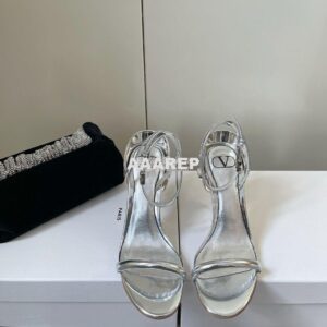 Replica Valentino Roserouche Sandal 1959 In Metallic Nappa Leather 100 2