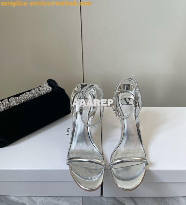 Replica Valentino Roserouche Sandal 1959 In Metallic Nappa Leather 100 4