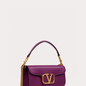 Replica Valentino XW0B0K30 Locò Calfskin Shoulder Bag Purple