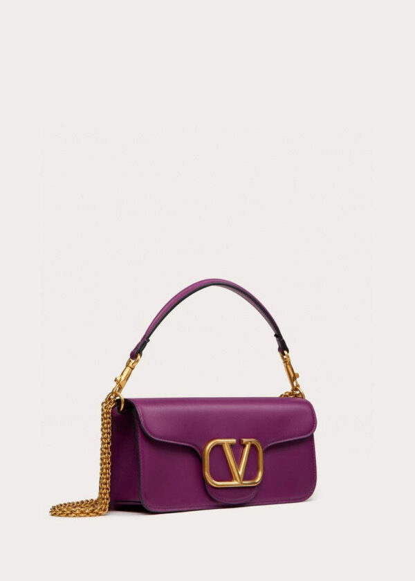 Replica Valentino XW0B0K30 Locò Calfskin Shoulder Bag Purple 3