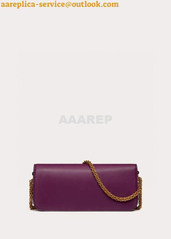 Replica Valentino XW0B0K30 Locò Calfskin Shoulder Bag Purple 4