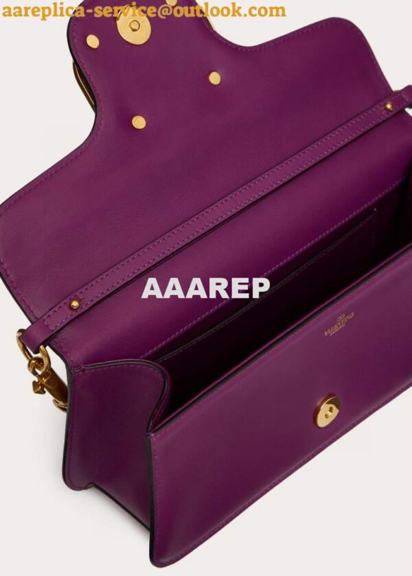 Replica Valentino XW0B0K30 Locò Calfskin Shoulder Bag Purple 5