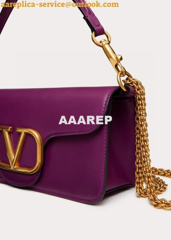 Replica Valentino XW0B0K30 Locò Calfskin Shoulder Bag Purple 6