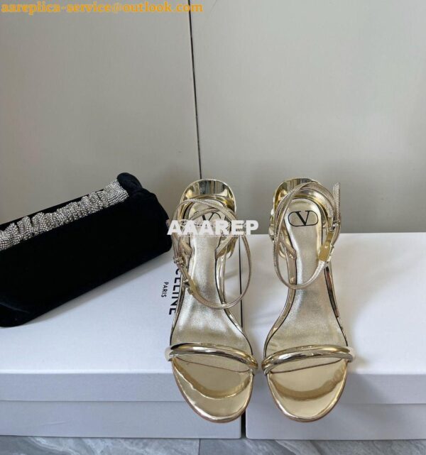 Replica Valentino Roserouche Sandal 1959 In Metallic Nappa Leather 100 13