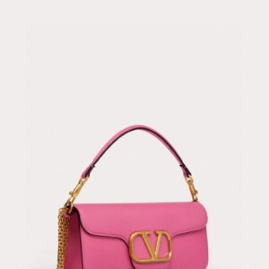 Replica Valentino XW0B0K30 Locò Calfskin Shoulder Bag Rose Red