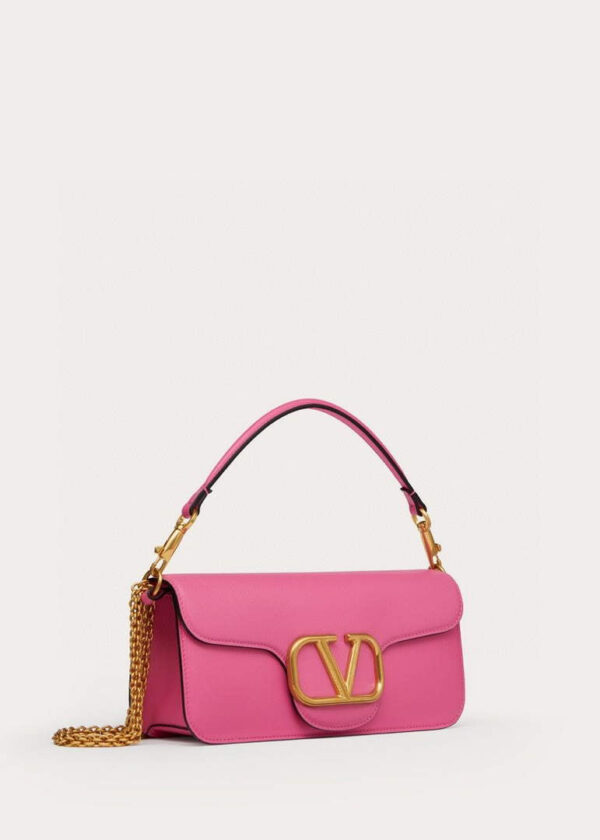 Replica Valentino XW0B0K30 Locò Calfskin Shoulder Bag Rose Red