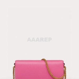 Replica Valentino XW0B0K30 Locò Calfskin Shoulder Bag Rose Red 2