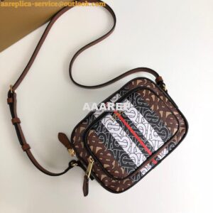 Replica Burberry Monogram Stripe E-canvas Camera Bag 80183621 Bridle b