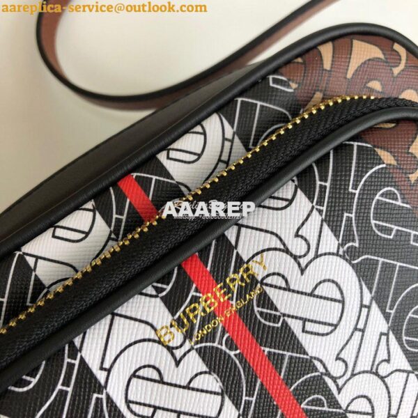 Replica Burberry Monogram Stripe E-canvas Camera Bag 80183621 Bridle b 5