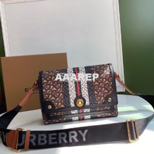 Replica Burberry Monogram Stripe E-canvas Note Crossbody Bag 80264321