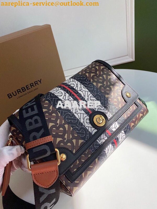 Replica Burberry Monogram Stripe E-canvas Note Crossbody Bag 80264321 5