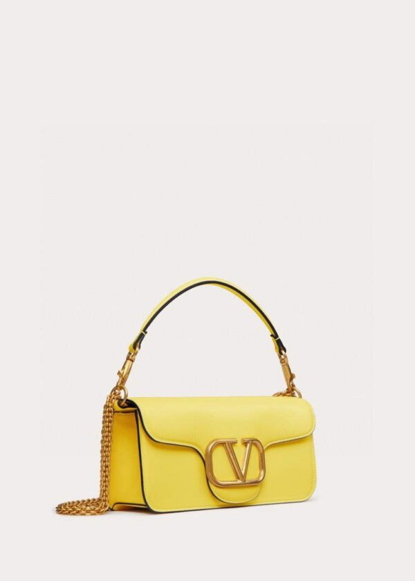 Replica Valentino XW0B0K30 Locò Calfskin Shoulder Bag Yellow 3