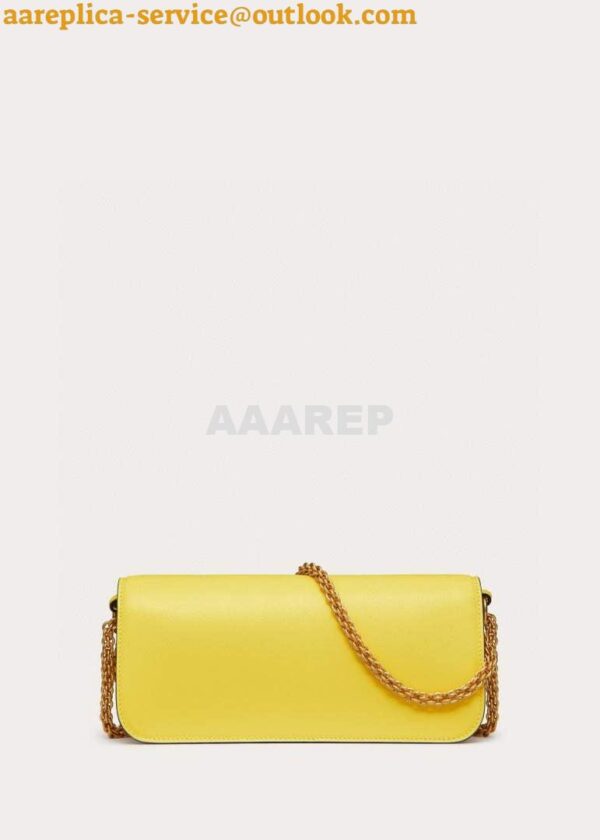 Replica Valentino XW0B0K30 Locò Calfskin Shoulder Bag Yellow 4