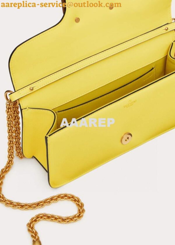 Replica Valentino XW0B0K30 Locò Calfskin Shoulder Bag Yellow 5