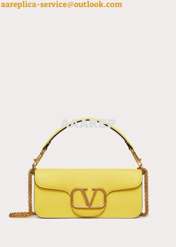 Replica Valentino XW0B0K30 Locò Calfskin Shoulder Bag Yellow 7