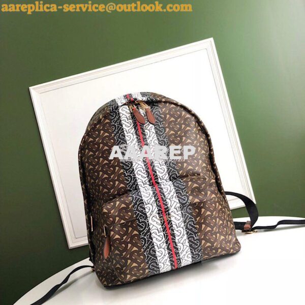 Replica Burberry Monogram Stripe Print E-canvas Backpack 80186511 Brid 3