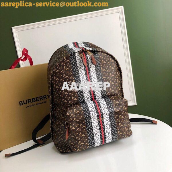 Replica Burberry Monogram Stripe Print E-canvas Backpack 80186511 Brid 4