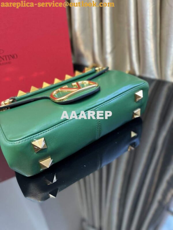 Replica Valentino XW2B0K26 Stud Sign Nappa Shoulder Bag Green 5