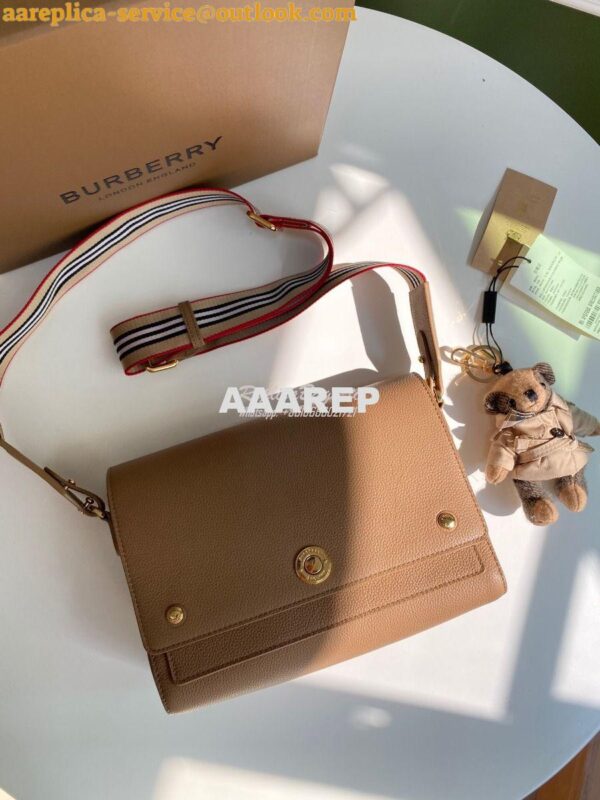 Replica Burberry Grainy Leather Note Crossbody Bag 80174621 Camel 4