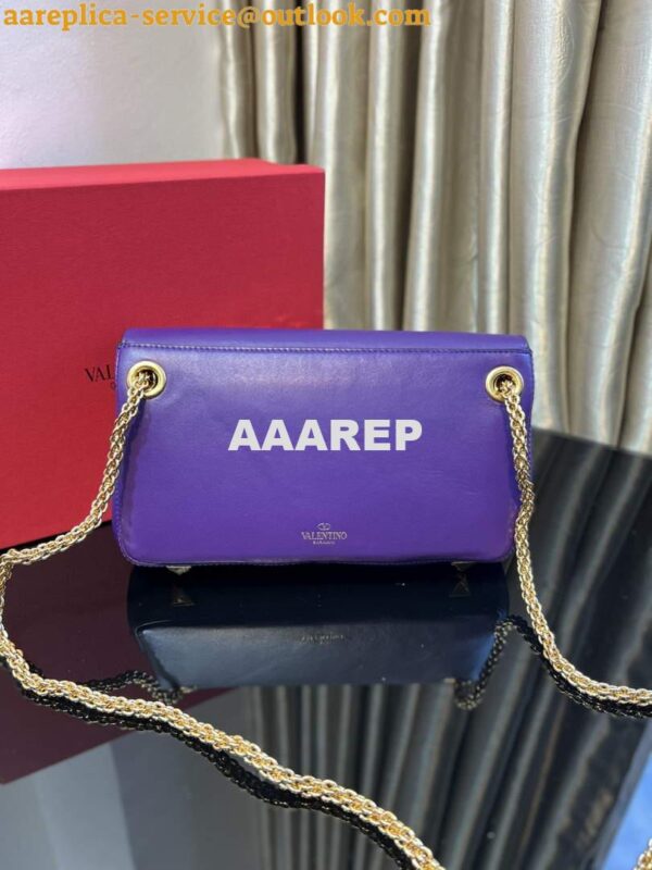 Replica Valentino XW2B0K26 Stud Sign Nappa Shoulder Bag Purple 5