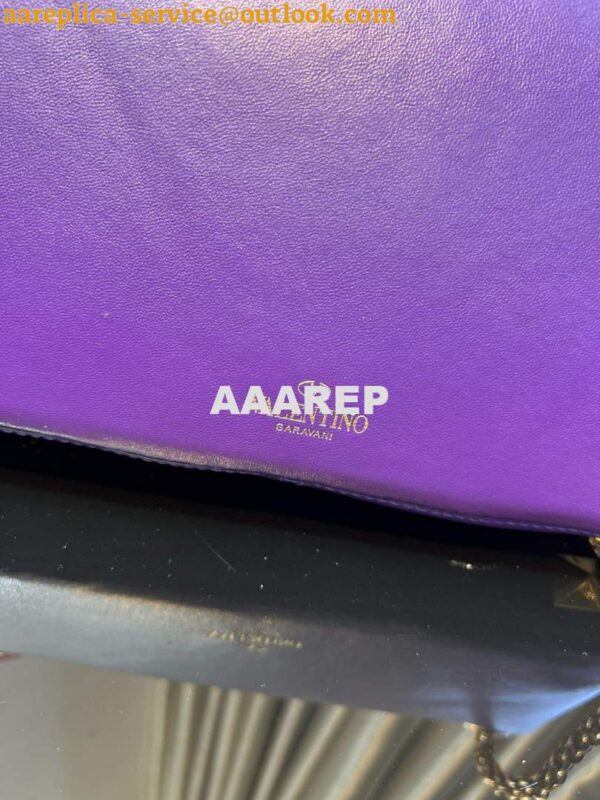 Replica Valentino XW2B0K26 Stud Sign Nappa Shoulder Bag Purple 6