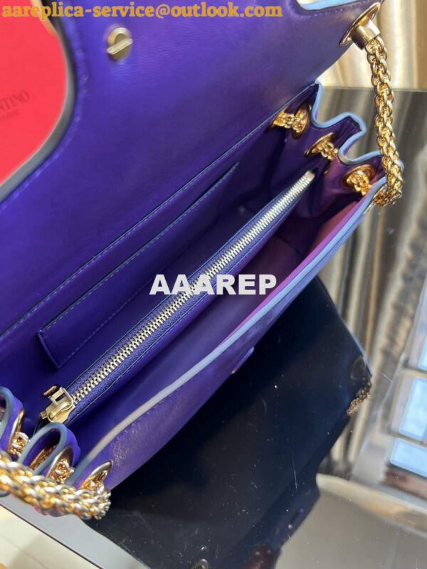 Replica Valentino XW2B0K26 Stud Sign Nappa Shoulder Bag Purple 8