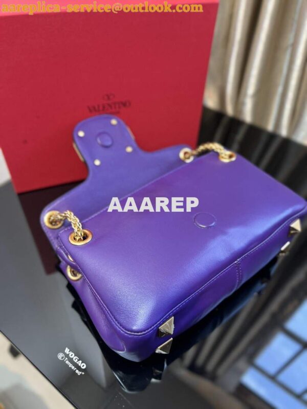 Replica Valentino XW2B0K26 Stud Sign Nappa Shoulder Bag Purple 10