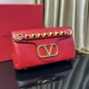 Replica Valentino XW2B0K26 Stud Sign Nappa Shoulder Bag Rose Red 2