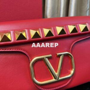 Replica Valentino XW2B0K26 Stud Sign Nappa Shoulder Bag Red 2