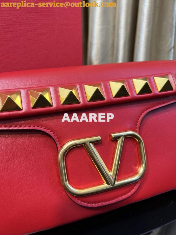 Replica Valentino XW2B0K26 Stud Sign Nappa Shoulder Bag Red 4