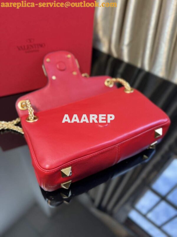 Replica Valentino XW2B0K26 Stud Sign Nappa Shoulder Bag Red 8