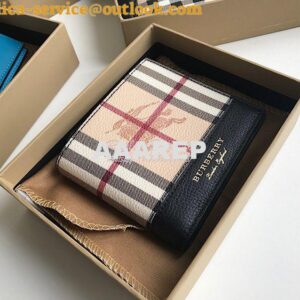 Replica Burberry Haymarket Check And Leather International Bifold Wall