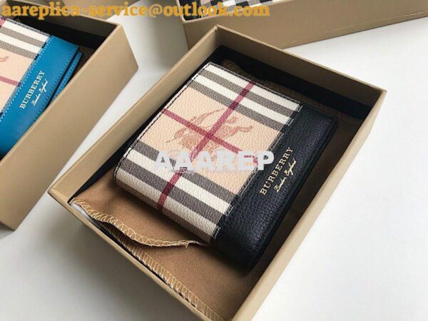 Replica Burberry Haymarket Check And Leather International Bifold Wall 3