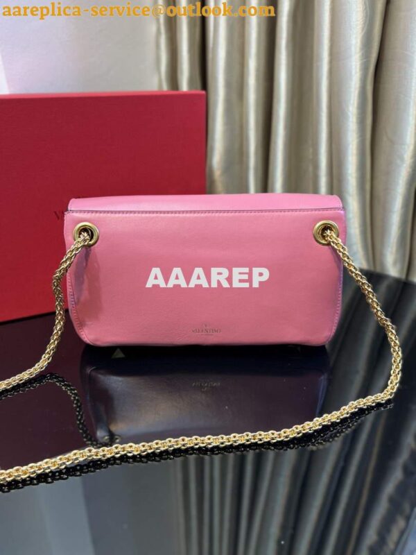 Replica Valentino XW2B0K26 Stud Sign Nappa Shoulder Bag Rose Red 4