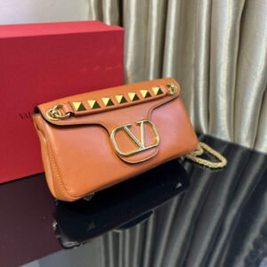 Replica Valentino XW2B0K26 Stud Sign Nappa Shoulder Bag Tan