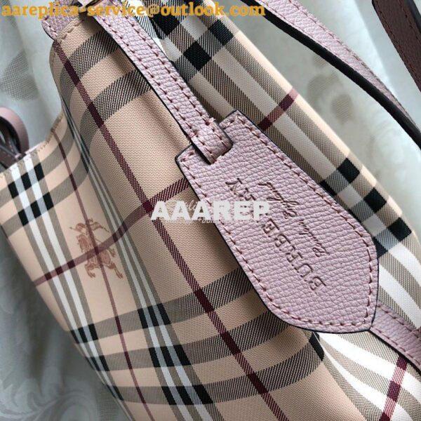 Replica Burberry Haymarket Check Crossbody Bucket Bag 40571581 Rose Po 5