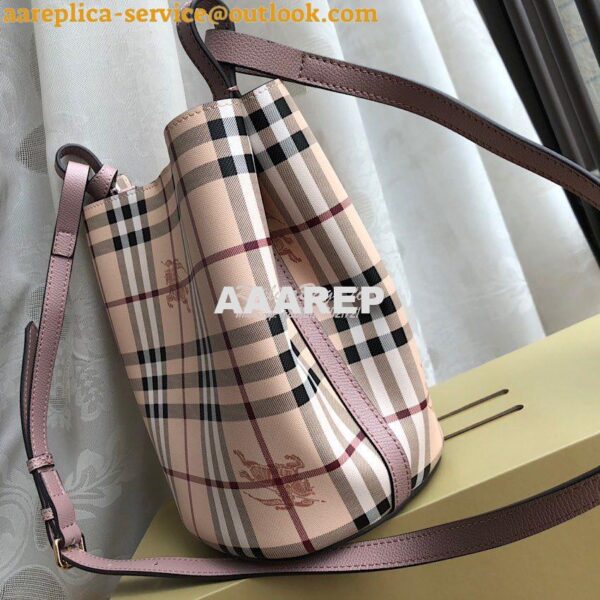Replica Burberry Haymarket Check Crossbody Bucket Bag 40571581 Rose Po 7