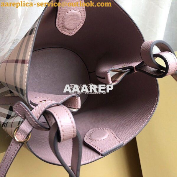 Replica Burberry Haymarket Check Crossbody Bucket Bag 40571581 Rose Po 8