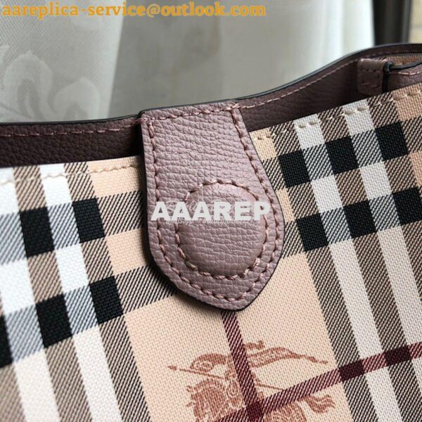 Replica Burberry Haymarket Check Crossbody Bucket Bag 40571581 Rose Po 9