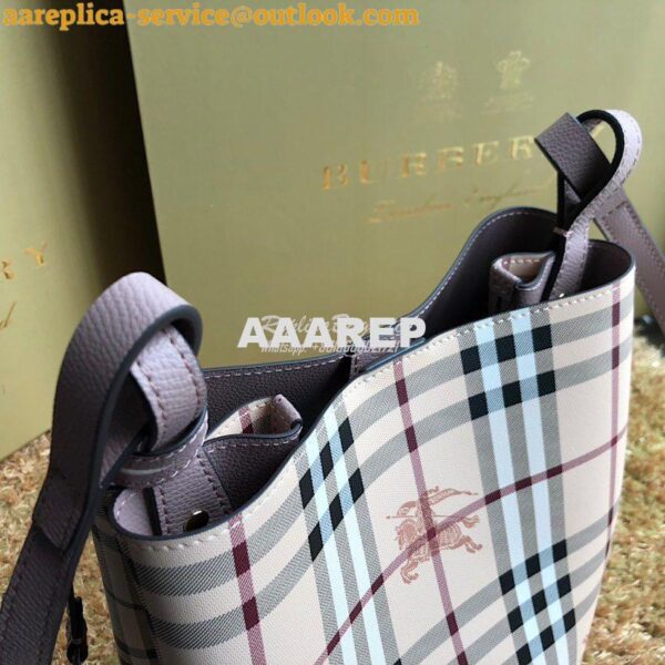 Replica Burberry Haymarket Check Crossbody Bucket Bag 40571581 Rose Po 10