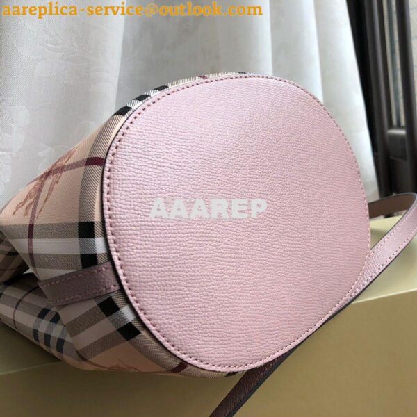 Replica Burberry Haymarket Check Crossbody Bucket Bag 40571581 Rose Po 11