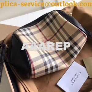 Replica Burberry Haymarket Check Mini Blaze black Crossbody Bag 388607 2