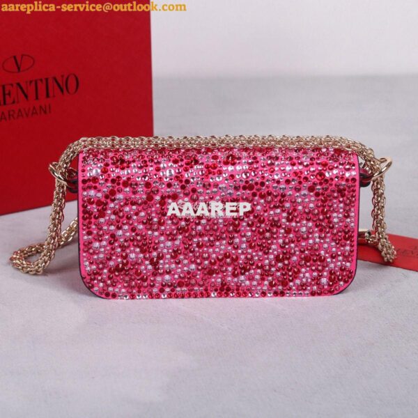 Replica Valentino Small Loco Shoulder Bag With Rhinestones 3W2B0K Fuch 8