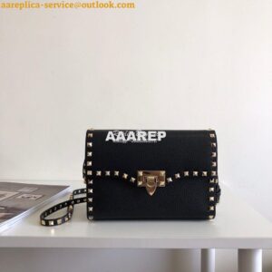 Replica Valentino Small Rockstud Grainy Calfskin Crossbody Bag 0181B B